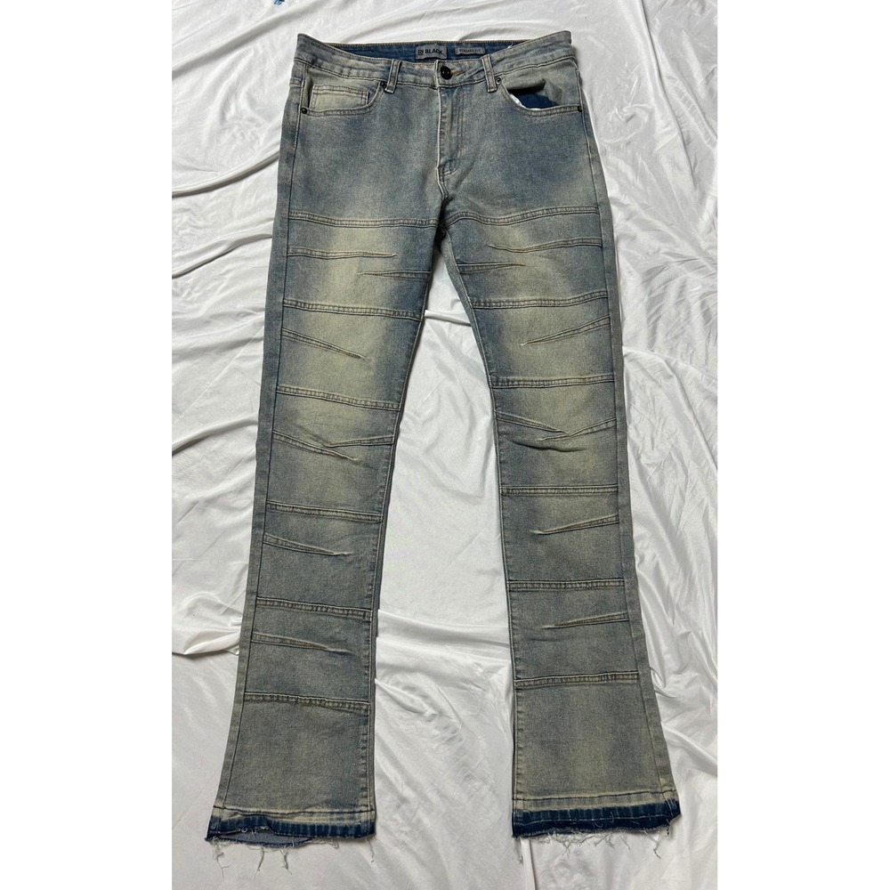CJ Black Stacked Fit Jeans Mens 32x36 Blue Vintage Streetwear Denim Wide Leg